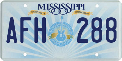 MS license plate AFH288