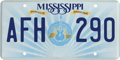MS license plate AFH290