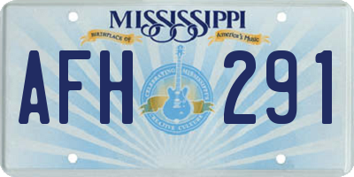 MS license plate AFH291