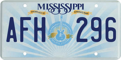 MS license plate AFH296