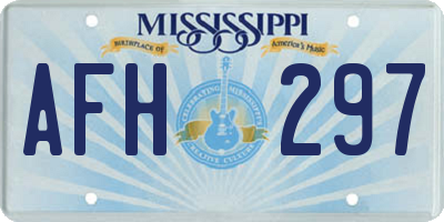 MS license plate AFH297