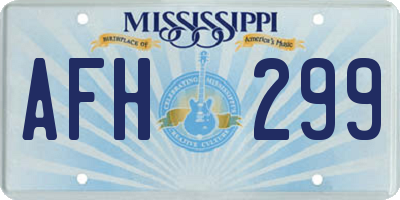 MS license plate AFH299