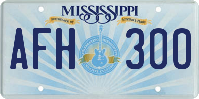 MS license plate AFH300