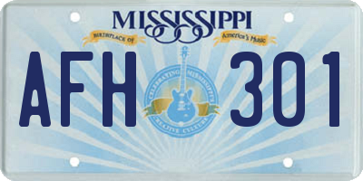 MS license plate AFH301