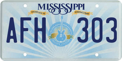 MS license plate AFH303