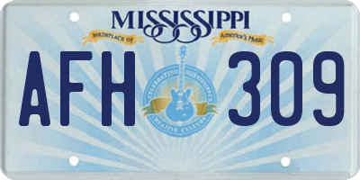 MS license plate AFH309