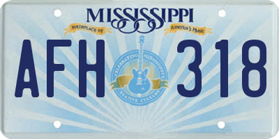 MS license plate AFH318