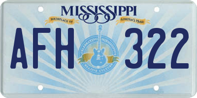 MS license plate AFH322