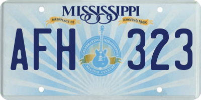 MS license plate AFH323