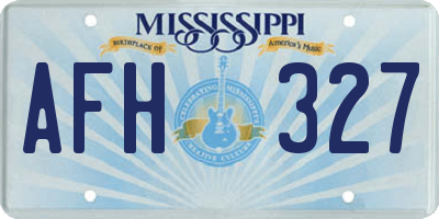 MS license plate AFH327