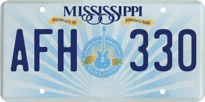 MS license plate AFH330