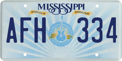 MS license plate AFH334