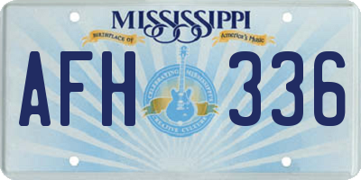 MS license plate AFH336