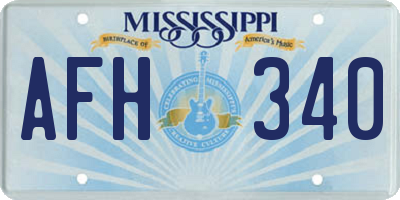 MS license plate AFH340