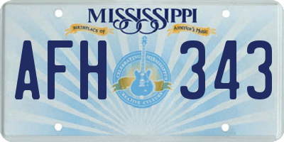MS license plate AFH343