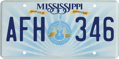 MS license plate AFH346