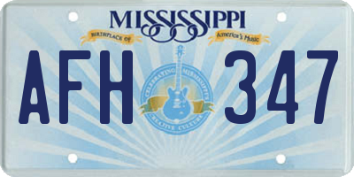 MS license plate AFH347