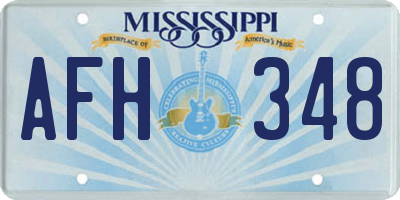 MS license plate AFH348