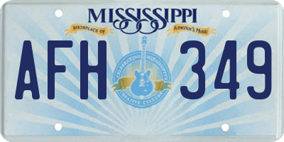 MS license plate AFH349