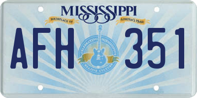 MS license plate AFH351