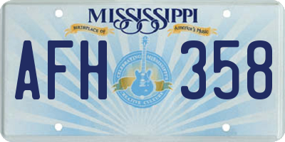 MS license plate AFH358