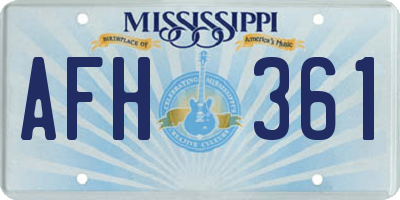 MS license plate AFH361