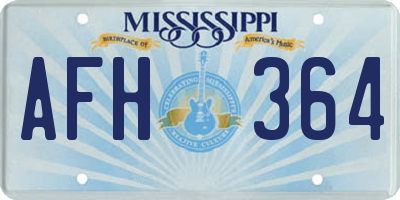 MS license plate AFH364