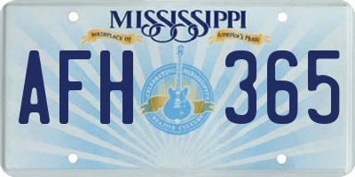 MS license plate AFH365