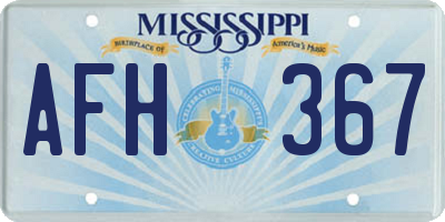 MS license plate AFH367