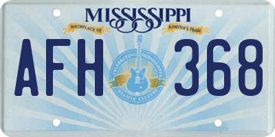 MS license plate AFH368