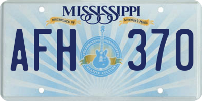 MS license plate AFH370