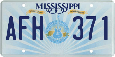 MS license plate AFH371