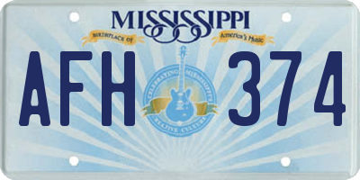 MS license plate AFH374