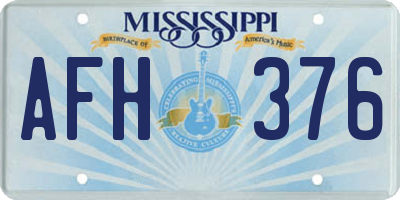 MS license plate AFH376