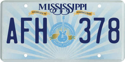 MS license plate AFH378