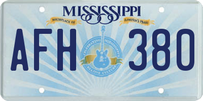 MS license plate AFH380