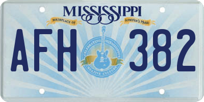 MS license plate AFH382