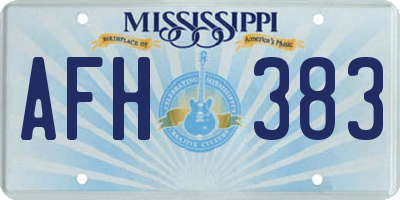 MS license plate AFH383