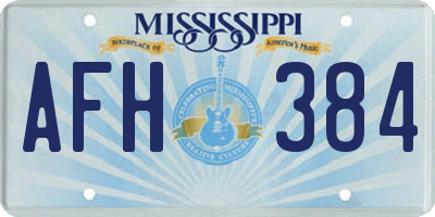 MS license plate AFH384