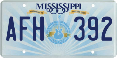 MS license plate AFH392