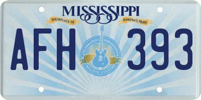 MS license plate AFH393