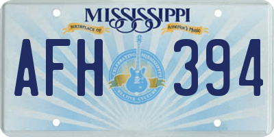 MS license plate AFH394