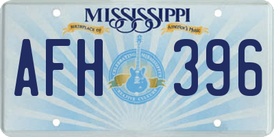 MS license plate AFH396