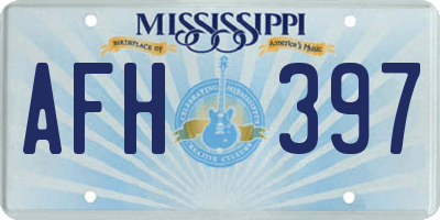 MS license plate AFH397