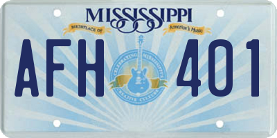 MS license plate AFH401