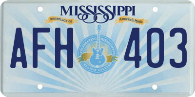 MS license plate AFH403