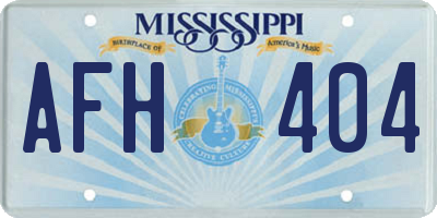 MS license plate AFH404