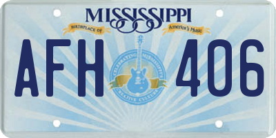 MS license plate AFH406