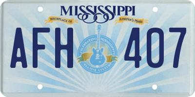 MS license plate AFH407
