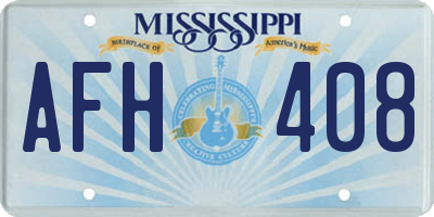 MS license plate AFH408